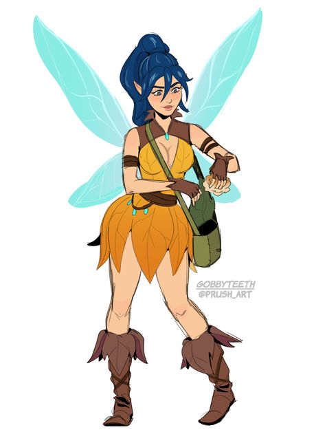 (13) gobbyteeth on Tumblr Dnd Pixie, Pixie Hollow Oc, Fairy Oc Art, Dnd Fairy, Making Oc, Tinkerbell Cosplay, Fairy Oc, Bug Board, Fairy Clothing