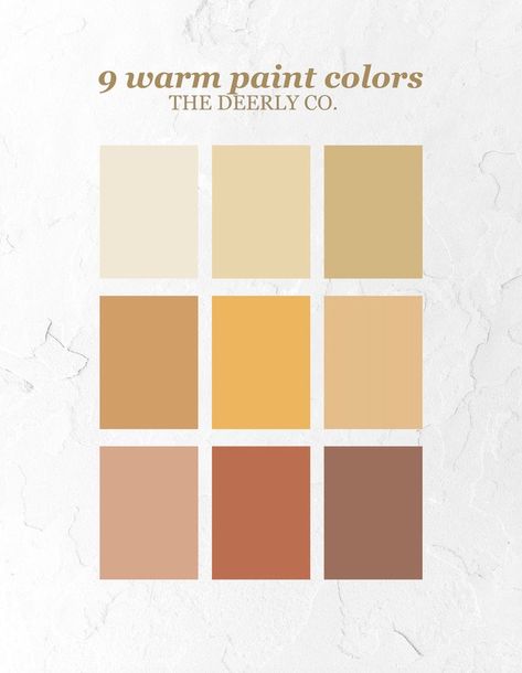 Color Palette 9 Colors, Warm Toned Color Palette, Warm Boho Color Palette, Warm Tone Paint Colors, Warm House Color Schemes, Warm Pallet Colors, Warm Room Colors, Warm Colors Palette, Warm Tones Color Palette