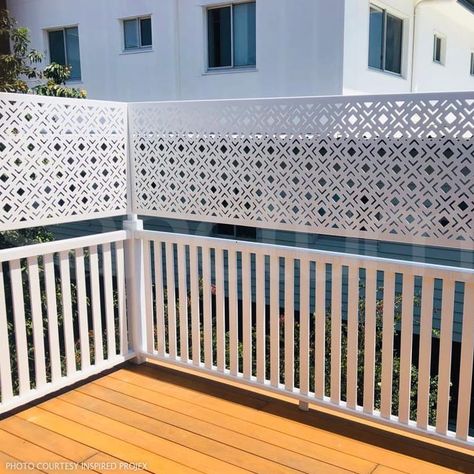 Fence Extensions | Sanctum screens Pool Deck Privacy Wall, Deck Privacy Ideas Cheap, Privacy Deck Ideas, Privacy Screen Outdoor Deck, Privacy Wall On Deck, Wooden Privacy Screen, Screen Porch Decor, Screen In Porch, Landscape Screen