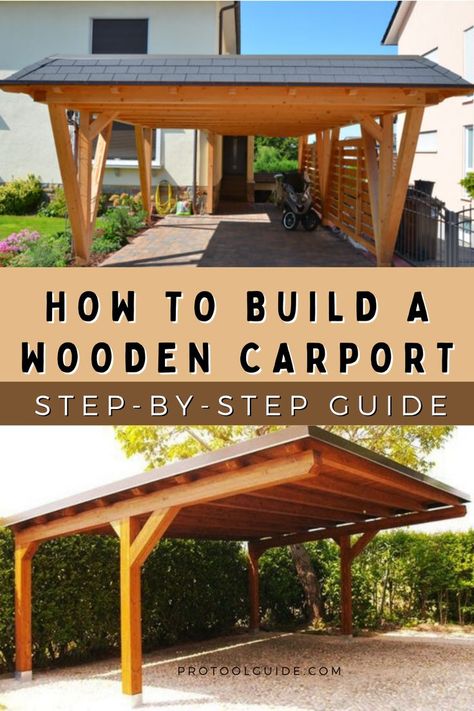 Diy Carport Attached To House, Carport Kits Do It Yourself, Balayage, Pergolas, Wooden Carports Diy, How To Build A Carport Attached To House, Diy Car Port How To Build, How To Build A Carport, Diy Carport Cheap How To Build