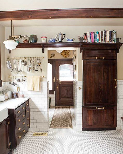 Must-See Kitchen Renovation: 1930s Style - The Cottage Journal 1920 Interior Design Style 1920s Kitchen, 1920s Kitchen Original, 1930s House Interior Kitchens, 1930’s Kitchen, 1920’s Kitchen, 1910 Kitchen, 1920 Farmhouse, 1930s Apartment, 1930 Kitchen