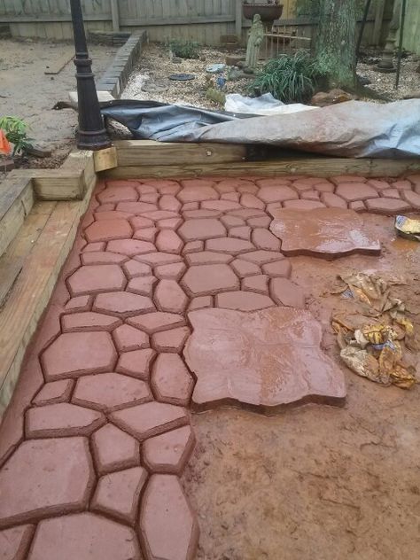 Patio designs Outside Flooring Ideas, Path Floor Mould, Garden Path Ideas, Design Per Patio, Outside Flooring, Concrete Path, Backyard Walkway, Walkways Paths, Path Ideas