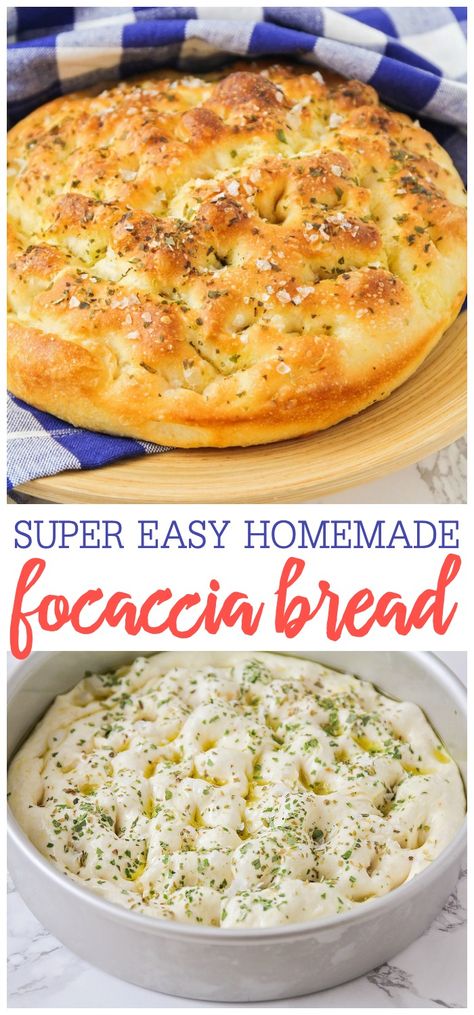 Homemade Focaccia Bread, Homemade Focaccia, Fluffy Bread, Focaccia Bread Recipe, Oreo Fudge, Fest Mad, Homemade Bread Easy, God Mad, Focaccia Bread