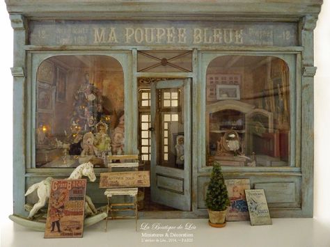 Dolls House Shop, Shop Facade, Miniature Rooms, Shop Fronts, Dolls Houses, Miniature Houses, Doll Shop, Miniature House, Store Front