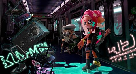 Splatoon 2 - Octo Expansion: Promo Art Background by ZanaGB on DeviantArt Splatoon 2 Octo Expansion, Splatoon 2 Game, Nintendo Switch Splatoon, Octo Expansion, Action Figure Display, Mario Kart 8, Nintendo Switch Games, Poster Tube, Donkey Kong