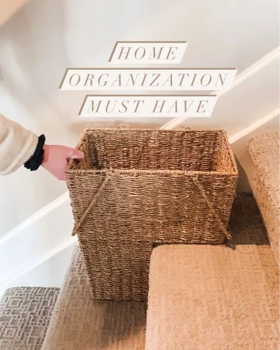 Stairs Organization Ideas, Stair Basket Ideas, Stair Organization, Shoe Storage Stairs, Amazon Home Organization, Stair Basket, Under The Sink Organization, Shoe Caddy, Organizing Linens