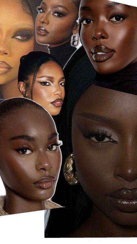 Fall makeup inspo for dark skin Fall Baddie, Peach Makeup, Matric Dance, Bold Makeup Looks, Brown Skin Makeup, Neutral Makeup, Bold Makeup, Dark Skin Makeup, Autumn Beauty