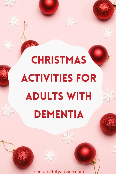 Dementia can make the Christmas season a difficult time for seniors. But there are still plenty of fun activities that they can enjoy. This guide provides some great ideas to help make their holiday special. Elderly Christmas Activities, Holiday Crafts For Seniors, Nursing Home Christmas Party Ideas, Aged Care Activities, Fun Activities To Do With Seniors, One Handed Activities For Adults, Christmas Activities Seniors, Senior Home Activities, Therapy Christmas Activities