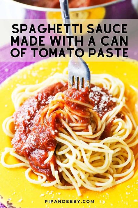 How To Make Spaghetti Sauce From Tomato Paste Spaghetti Sauce From Canned Tomato Sauce, Spaghetti Sauce Using Tomato Paste, Spaghetti Sauce With Tomato Soup, How To Use Tomato Paste, Recipes Using Tomato Paste, Tomato Paste To Sauce, Spaghetti Sauce From Tomato Paste, Spaghetti Sauce With Tomato Paste, Tomato Paste Pasta Sauce