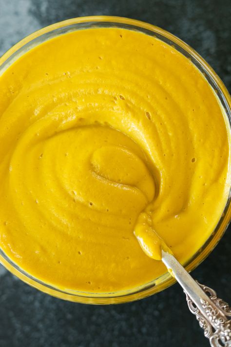 NUT FREE CHEESE SAUCE (vegan, oil free, soy free, gluten free) Oil Free Nut Free Vegan Recipes, Soy Free Vegan Cream Cheese, Wfpb No Oil Sauces, Soy Free Vegan Cheese, Vegan Fondue, Vegan Cheese Sauce Nut Free, Vegan Cheese Sauce Recipe, Coulis Recipe, Starch Solution Recipes