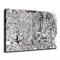 Aztec Drawing, Aztec Artwork, Prison Art, White Canvas Art, Aztec Art, Women Poster, Chicano Art, Black And White Canvas, Print Pictures