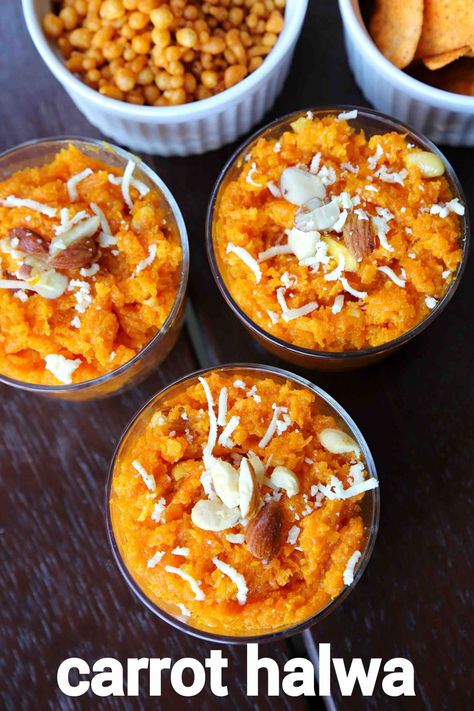 Carrot Halwa Recipe, Breakfast Recipes Indian, Indian Cooking Recipes, Sweet Dishes Recipes, Vegetarian Snacks Recipes, Chaat Recipe, Spicy Snacks, Indian Dessert Recipes, Vegetarian Snacks