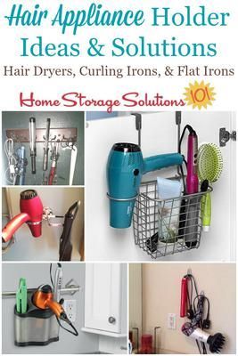 Apartment Storage Solutions, Curling Iron Storage, Curling Iron Holder, Hair Dryer Storage, Hair Tool Organizer, Hair Appliances, Bathroom Storage Ideas, Apartment Storage, Iron Storage