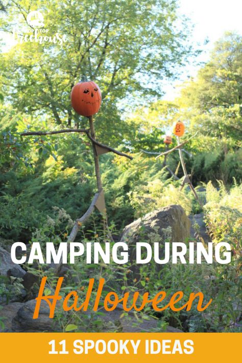 Halloween Camping Ideas, Camping Entertainment, Halloween Camping Decorations, Campsite Decorating, Camping Decorations, Boy Scout Camping, Halloween Camping, Halloween 11, Halloween Travel