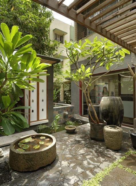 View full picture gallery of VDGA OFFICE Tropical Garden Design, Enclosed Patio, Courtyard Design, Rose Tyler, Pergola Patio, Courtyard Garden, Terrace Garden, Tropical Garden, Patio Ideas