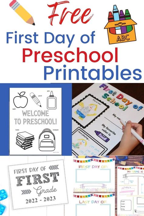 Welcome To Preschool, Back To School Signs, Abc Preschool, Preschool First Day, First Day Of School Pictures, First Day Of Preschool, First Day Activities, All About Me Preschool, First Week Of School Ideas