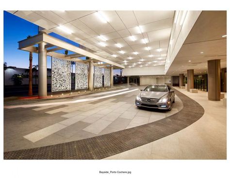 San Diego Airport, Hotel Parking, San Diego Downtown, Column Cladding, Cobblestone Driveway, Hotel Canopy, Hotel Landscape, Building Entrance, Porte Cochere