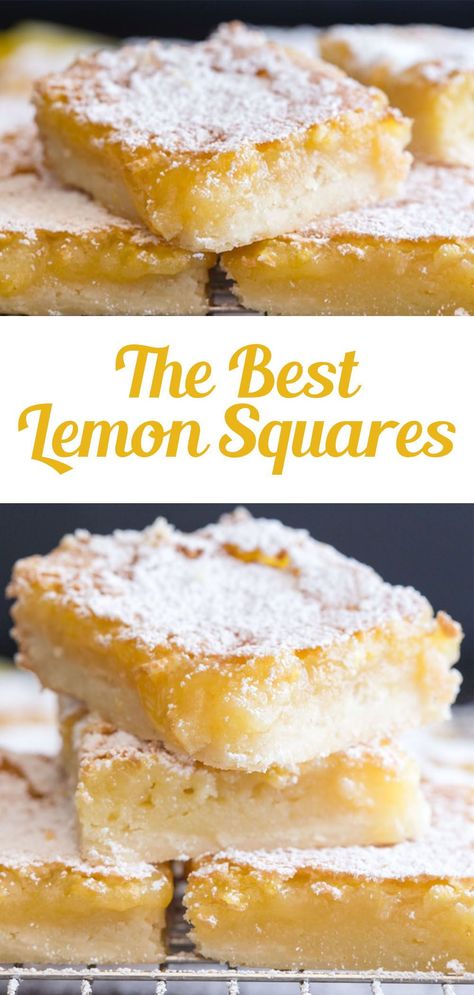 Best Lemon Squares, Summer Desserts For A Crowd, Desserts Aesthetic, Bolo Chiffon, Easy Dessert Bars, Desserts Summer, Dessert Summer, Dessert Oreo, Lemon Bars Recipe