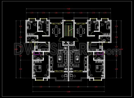 176.Apartment Plan AutoCAD File Free Download Modern Bungalow House Plans, Apartment Plan, Modern Bungalow House, Bungalow House Plans, Apartment Plans, Modern Bungalow, Building Plan, Cad Blocks, Bungalow House