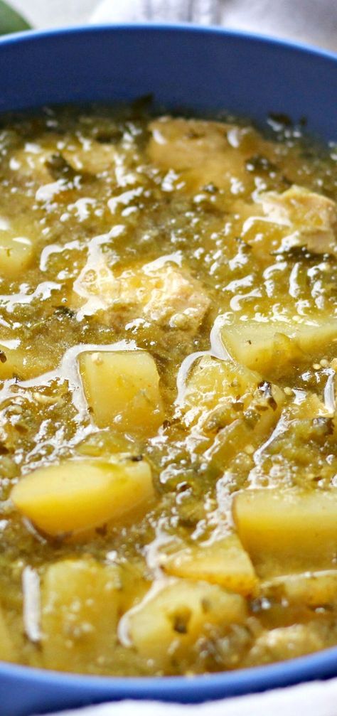 Crock Pot Healthy Chicken Verde with Potatoes soup recipe is a delicious family dinner!  #crockpot #chickenverde #familymeals Crockpot Chicken Verde Recipes, Green Chili Chicken Stew Crock Pot, Green Chili Chicken Pot Pie, Delicious Soup Recipes Crock Pots, Chicken Verde Chili Crock Pot, Chicken Verde Crockpot, Mexican Soup With Potatoes, Potato Green Chili Cheese Soup, Green Chili Stew With Chicken