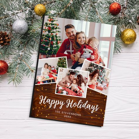 Happy Holidays Photo Magnetic Christmas Card Happy Holidays Photo, Ideas Cuadros, Christmas Card Messages, Personalised Gifts Diy, Happy New Year Greetings, Personalised Christmas Cards, New Year Greetings, Merry Christmas Card, Funny Cards