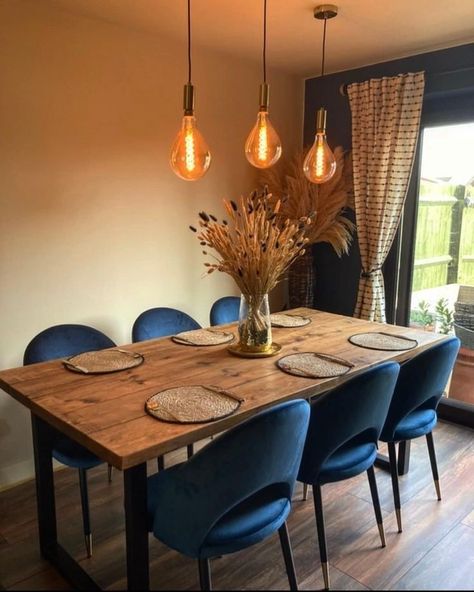 Cosy Dining Room, Oak Tables, Dark Wood Dining Table, Scandinavian Dining Room, Modern Farmhouse Dining Room, Dining Table Light, Modern Farmhouse Dining, Industrial Dining Table, Dinning Room Design