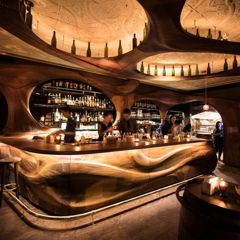 Bar Raval | Partisans Bar Design Restaurant Lounge, Roaring Twenties Party, Lighting Architecture, Architecture Art Nouveau, Bar Counter Design, Home Bar Rooms, Design Restaurant, Restaurant Lounge, Art Bar