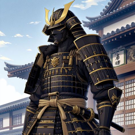 Japanese Armor Art, Japanese Armor Design, Fantasy Samurai Armor, Sakai Clan Armor, Samurai Armor Art, Samurai Armor Design, Kingsguard Armor, Samurai Character Design, Samurai Concept Art