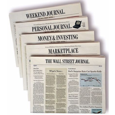 Get a free subscription to Wall Street Journal and receive a newspaper delivered to your door every day for 39 weeks. Wall Street Journal Newspaper, Whelping Box, Wolf Of Wall Street, The Wall Street Journal, Stock Exchange, Journal Entries, Investing Money, Personalized Journal, Wall Street Journal