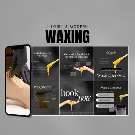 #Waxing_Instagram_Posts #Waxing_Template #Esthetician_Waxing #Waxing_Tips Wax Promotion Ideas, Salon Marketing Social Media, Wax Studio, Waxing Tips, Coach Branding, Waxing Salon, Waxing Services, Marketing Template, Instagram Post Template