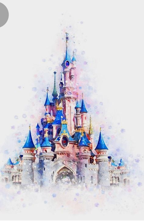 Disney Castle Art, Disney Castle Drawing, Castle Printable, Chateau Disney, Castle Nursery, Drawing Dragon, Disney Sleeve, Castle Drawing, Castle Painting