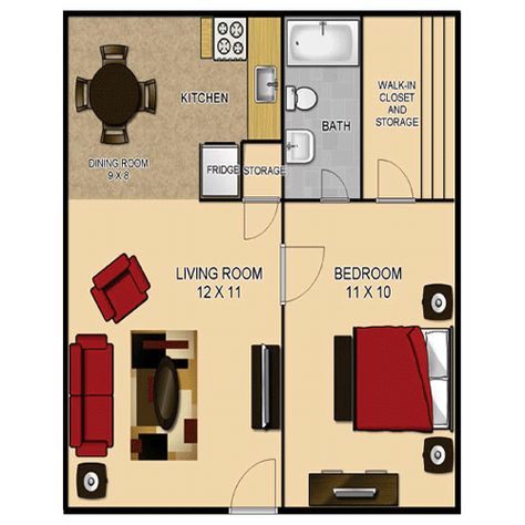 500 Sq Ft House Plans, Garage Into Living Space, Studio Adu, 500 Sq Ft House, Small House Kits, Tiny Home Layout, Inlaw Suite, Bedroom Plan, In-law Apartment