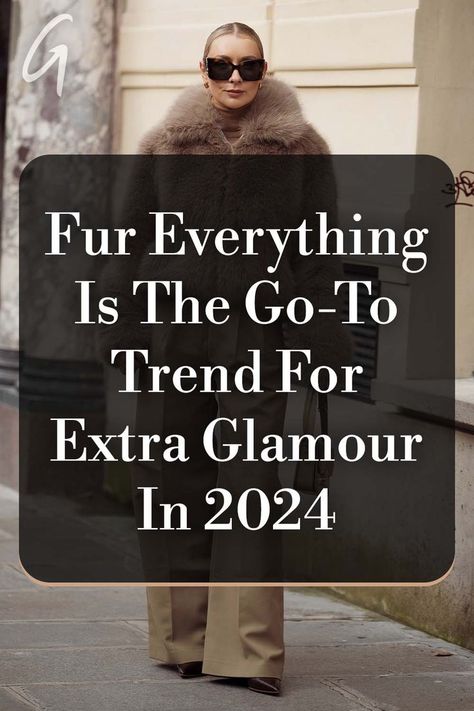 But the one craze train you'll definitely want to get on this year is all fur everything. #furfashion #trends #fashion #coats Fur Coat And Boots Outfit, Mini Coat Outfit, Coat Trends 2024, Outfit With Fur Coat, Casual Fur Coat Outfit, Fur Vest Outfit Dressy, Fur Coats Aesthetic, Fur Coat Outfit Aesthetic, Fake Fur Coat Outfit