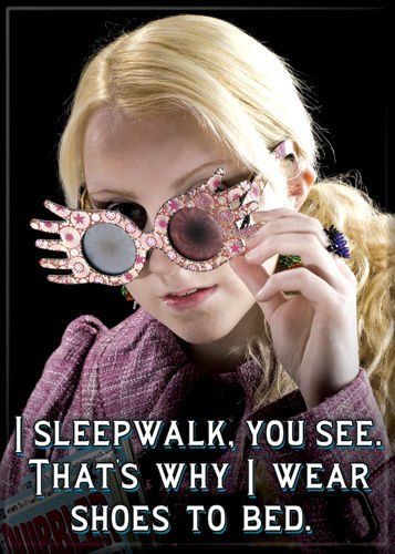 Luna Lovegood with Spectraspecs Magnet Quote Sleepwalking Shoes Luna From Harry Potter, Joker Horror, Luna Lovegood Quotes, Luna Lovegood Glasses, Jester Halloween, Luna Lovegood Harry Potter, Dark Jester, Halloween Man, Lovegood Aesthetic