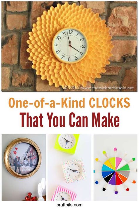 DIY Clocks You Can Make To Suit Your Decor – Home and Garden Diy Wall Clock Ideas How To Make, Diy Clock Ideas, Clocks Diy Crafts, Clock Crafts, Diy Wall Clock Ideas, Homemade Clocks, Wall Clock Diy, Diy Record, Diy Clocks