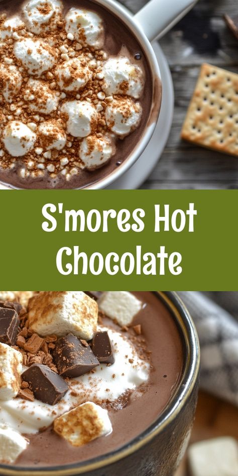 Warm up this winter with a cozy cup of S'mores Hot Chocolate! This indulgent drink blends the nostalgic flavors of classic s'mores with rich, creamy hot chocolate. Perfect for curling up by the fireplace or after a day in the snow, this delightful beverage features a chocolate base, crushed graham cracker rim, and fluffy marshmallows. Quick to prepare in just 10 minutes, it's a must-try for chocolate lovers. Elevate your hot chocolate game with fun variations like Chocolate Mint or Nutella. Get ready for a deliciously warm experience in a mug! ☕️✨ #HotChocolate #S'mores #WinterWarmers S’mores Hot Chocolate, Hot Dessert Recipes, Smores Desserts, Rich Hot Chocolate Recipe, Smores Hot Chocolate, Rich Hot Chocolate, Fluffy Marshmallows, Creamy Hot Chocolate, Hot Desserts