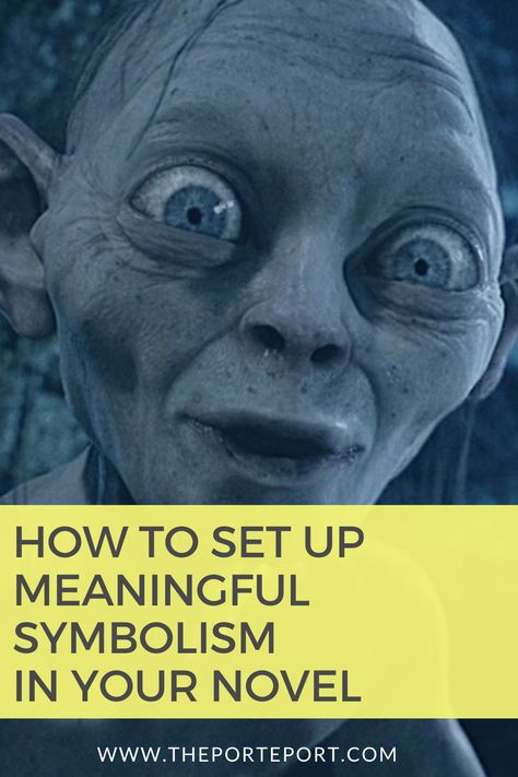 Setting up symbolism in your novel can be a tricky thing. Take these fiction writing tips from The Two Towers and the symbols around Gollum to dive into deep themes in your story. #writingtips #writingadvice #fictionwriting #fantasywriting #novelwriting Symbolism In Writing, Writing Hobby, Writers Advice, Fiction Writing Tips, Editing Symbols, Book Supplies, Writing Hooks, Novel Tips, Fiction Writing Prompts