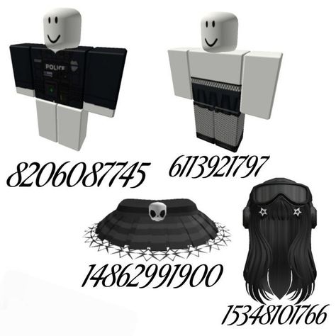 Black Clothes Roblox Codes, Roblox Id Codes For Clothes Kpop, Roblox Black Skirt Code, Roblox Black Outfit Codes, Roblox Skirts Codes, Swat Outfit, Police Girl, Emo Roblox Outfits, Roblox Boy