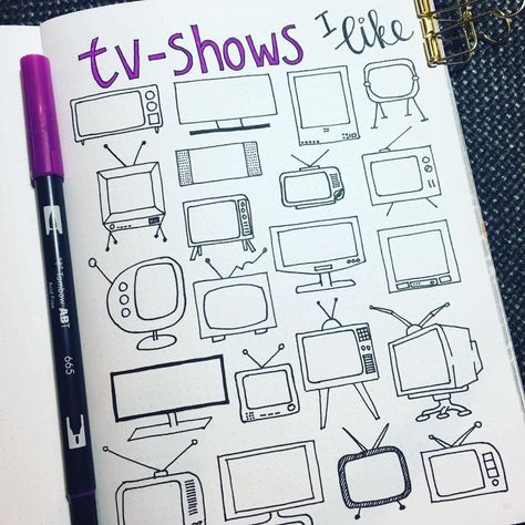 Shows To Watch, Bullet Journal Hacks, Wreck This Journal, Dot Journals, Bujo Inspiration, Journal Aesthetic, Bullet Journal Inspo, Bullet Journal Doodles, Sketchbook Journaling