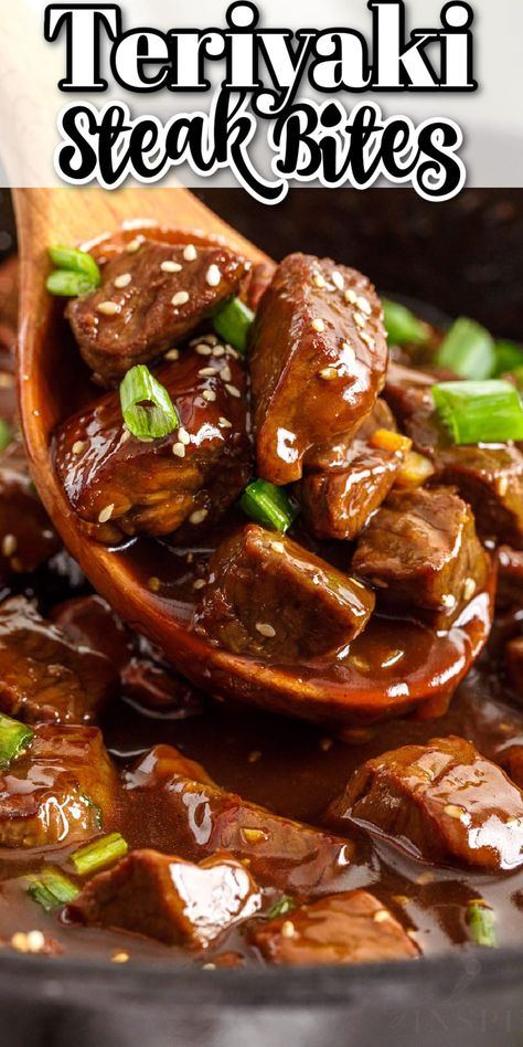 Teriyaki Beef Recipe, Teriyaki Steak Bites, Cubed Beef Recipes, Beef Tips And Rice, Sirloin Recipes, Beef Stew Meat Recipes, Sirloin Steak Recipes, Teriyaki Steak, Beef Tip Recipes