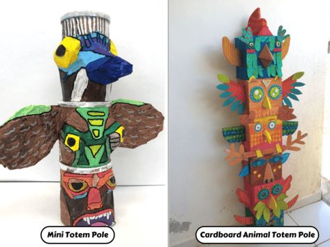 21 Teachable Totem Pole Activities - Teaching Expertise Totem Poles Art Project For Kids, Totem Poles Diy, Totem Pole Ideas, Diy Totem Pole, Totem Poles For Kids, Totem Pole Project, Totum Pole, Totem Pole Craft, Native American Totem Poles