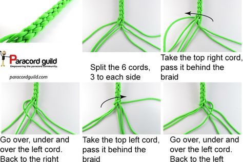 6 strand round braid tutorial - Paracord guild 6 Strand Round Braid, Six Strand Braid, How To Braid Rope, 6 Strand Braids, 4 Strand Round Braid, Braids Diy, Square Braid, Braided Braids, Braided Dog Leash