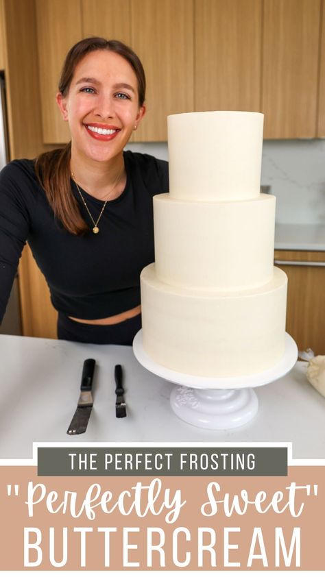 Buttercream White Cake, Wedding Buttercream Frosting, The Best Buttercream Frosting Recipe, How Much Buttercream For A Cake, Best Buttercream Frosting Not Too Sweet, Light And Airy Buttercream Frosting, Firm Buttercream Frosting, Smooth Buttercream Wedding Cake, Swiss Meringue Buttercream Wedding Cake