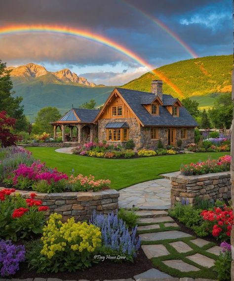 Nature Home | Build your dream Tiny House Lover  with nature for relaxing to make good feeling😍❤☘️ | Facebook House With Nature View, House With Beautiful View, House In Nature Aesthetic, Homes In Nature, Home In Nature, Fairytale Houses, Natural House, Nature House, India House