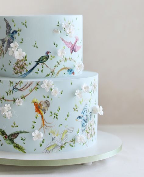 CAKES | Duchess of Cameron Bird Wedding Cake, Showstopper Cakes, Painted Cake, Art Cakes, Marine Wildlife, Artistic Ideas, Baking Inspiration, Bird Cakes, Bird Wedding