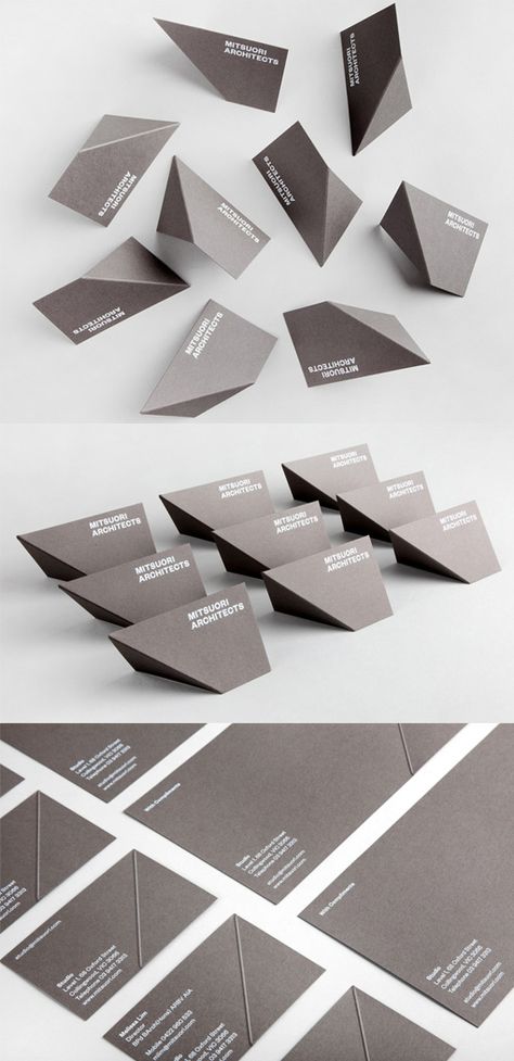 Clever Business Card For An Architect Becomes 3D With Just One Fold Architecture Business Cards, Layout Print, Examples Of Business Cards, Clever Business Cards, Buisness Cards, Web Design Mobile, Name Card Design, Visiting Card Design, Business Card Inspiration