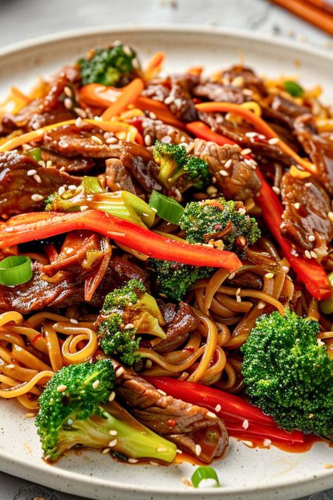 Skip ordering takeout and make these amazing beef teriyaki noodles at home! They're sweet, savory, and full of so much goodness. Beef Teriyaki Noodles, Asian Beef And Noodles, Lemon Meatballs, Chicken Udon, Bbq Chicken Wings Recipe, Teriyaki Noodles, Beef Teriyaki, Steak And Rice, Teriyaki Recipe