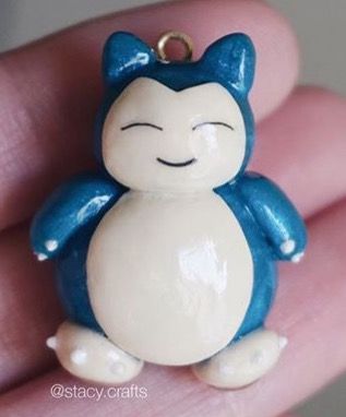 Snorlax Polymer Clay, Cute Clay Pokemon, Snorlax Clay Art, Polymer Clay Pokemon Easy, Clay Art Pokemon, Clay Crafts Pokemon, Pokemon Clay Charms, Anime Polymer Clay Ideas, Clay Ideas Pokemon