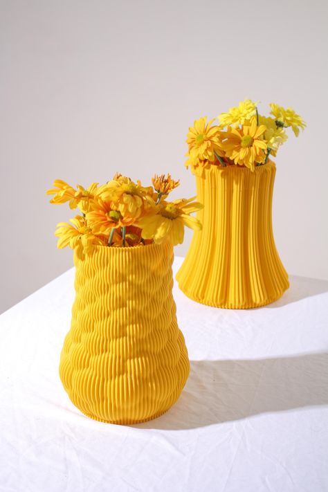 STYLISH VASE - 3D PRINTED by Clove3D on Etsy Pipes Design, Dried Arrangements, Elegant Vase, Elegant Vases, Flowers Dried, Eclectic Interior, Vase Design, Natural Forms, Orange And Purple