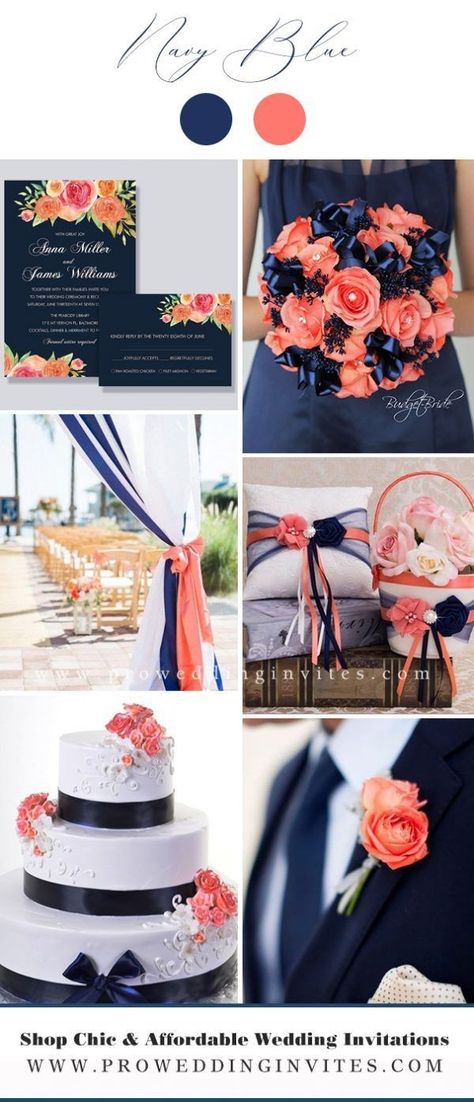 Navy Blue Themed Wedding Color Combos, Royal Blue And Peach Wedding Theme, Navy And Salmon Wedding, Coral Navy Blue Wedding, Colors That Go With Royal Blue Wedding, Salmon Color Wedding Ideas, Navy Blue And Salmon Wedding, Wedding Coral Theme, Navy Blue And Coral Wedding Theme